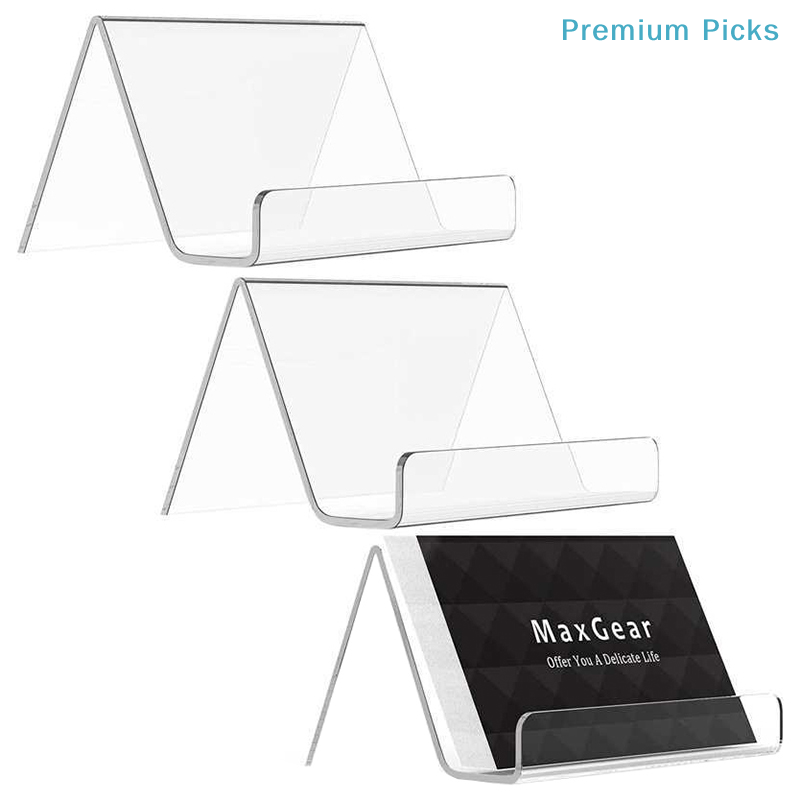 Work Office Furniture - Taşınabilir Şeffaf Akrilik Masaüstü Kartvizitlik Masa