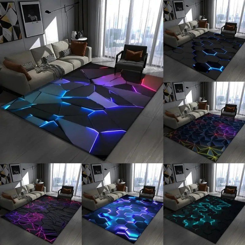 Chair Mat Hard Floor - Göz alıcı 3D Geometrik Halı Büyük