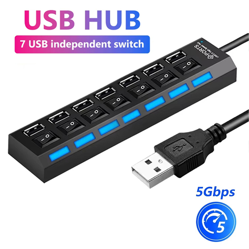 7 Port USB 2.0 Hub Splitter Di - Office Supply Cart incelemesi ve fiyatı